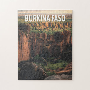 Quebra-cabeça Burkina Faso Ilustração Viagem Art Vintage