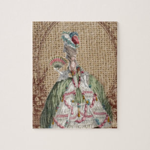 Quebra-cabeça burlap Marie Antoinette, país francês barroco