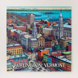 Quebra-cabeça Burlington, Arte de Estilo de Quadrinhos Vermont