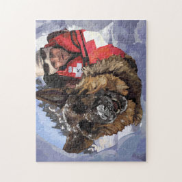 Quebra-cabeça Busca e resgate alemães de Shepard na neve