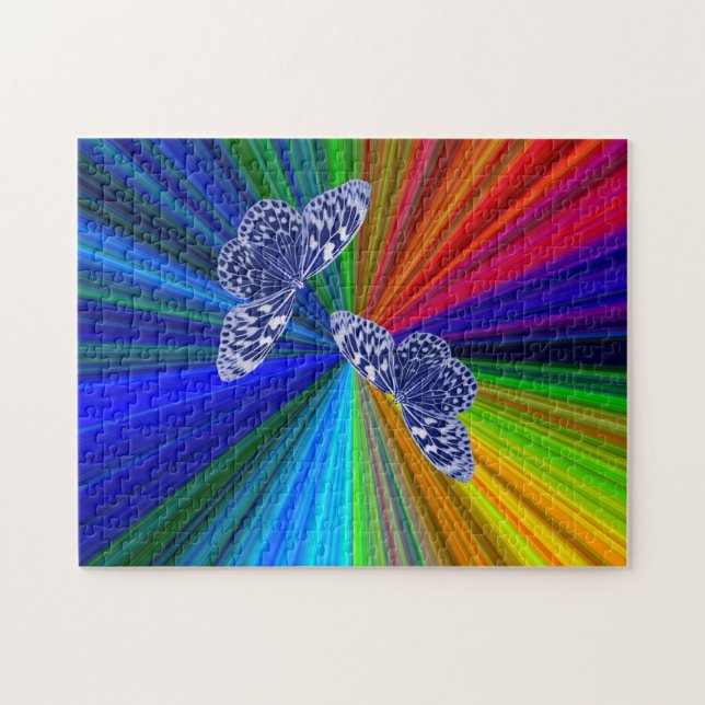 Quebra-cabeça Butterflies on rainbow colors (Horizontal)