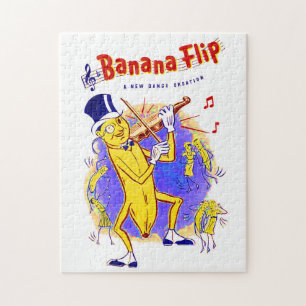 Quebra-cabeça c. 1950 Impressão de partitura musical de Banana F