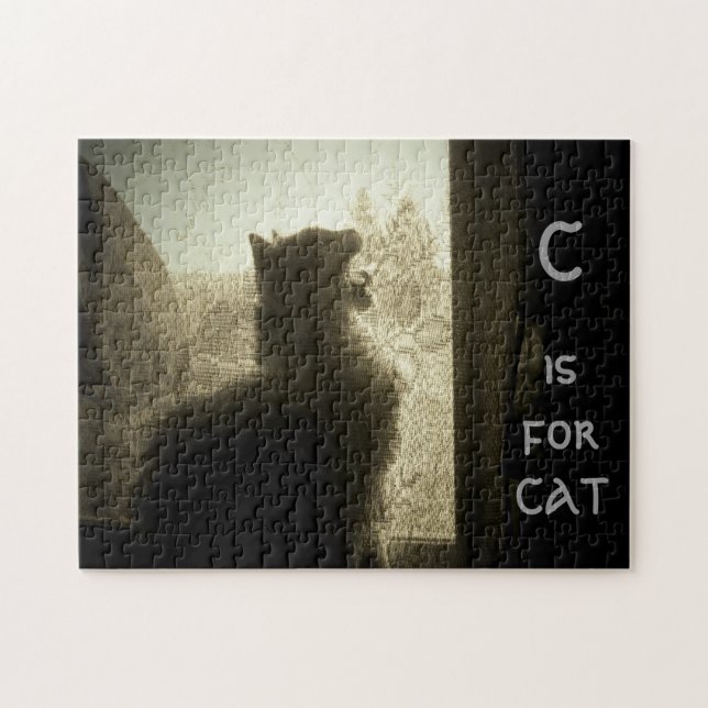 Quebra-cabeça C é para CAT ou para a sua fotografia (Horizontal)