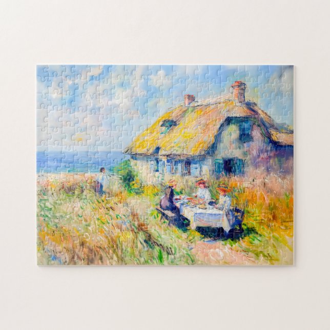 Quebra-cabeça Cabana à Beira-Mar Obra de Arte Impressionista (Horizontal)