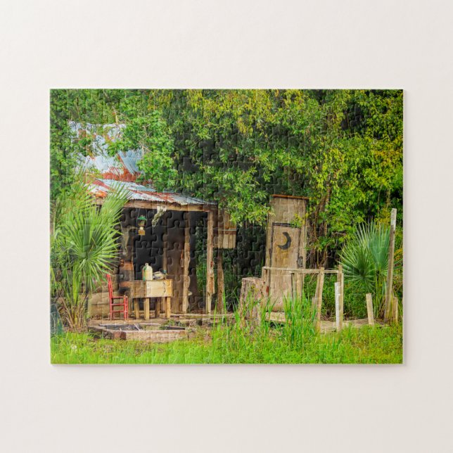 Quebra-cabeça Cabana Cajun Louisiana. (Horizontal)