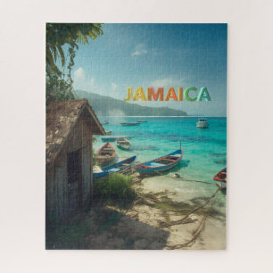Quebra-cabeça cabana de pesca e barcos jamaicanos