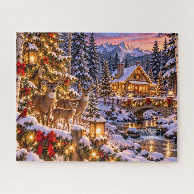 Quebra-cabeça Cabana de Veados de Natal (Horizontal)