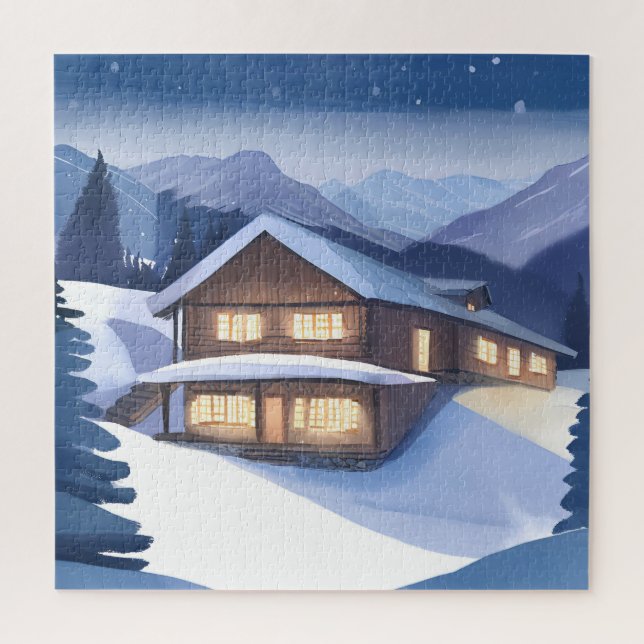 Quebra-cabeça Cabana nas Montanhas (Vertical)