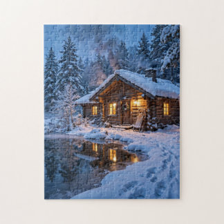 Quebra-cabeça Cabana Nevada nos Bosques