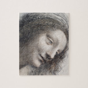 Quebra-cabeça Cabeça da Virgem Esboço Arte Leonardo da Vinci