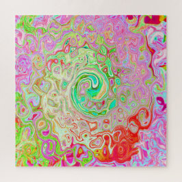 Quebra-cabeça Cabeça de Abstrato retrógrada do pasto verde