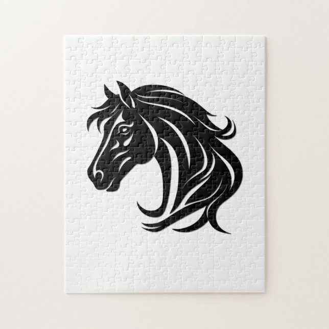 Quebra-cabeça Cabeça de Cavalo Preto Magnífico (Vertical)