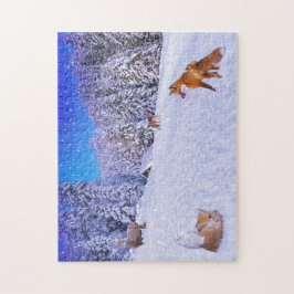 Quebra-cabeça Cabina De Inverno Com Amigos Da Vida Selvagem