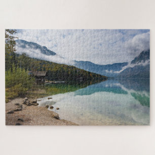 Quebra-cabeça Cabine no lago Bohinj em Slovenia