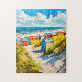 Quebra-cabeça Cabines de Praia junto ao Mar na Holanda Pintura
