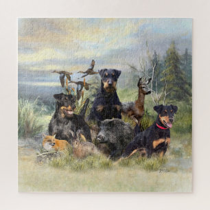 Quebra-cabeça Caça com Jagdterriers, Arte