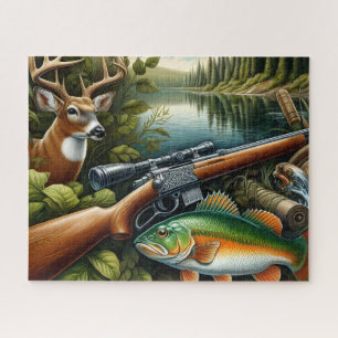 Quebra-cabeça Caça de Espingarda Lago de Pesca