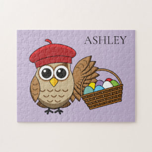 Quebra-cabeça Caçada de Ovo da Páscoa Funny Owl Personalizar