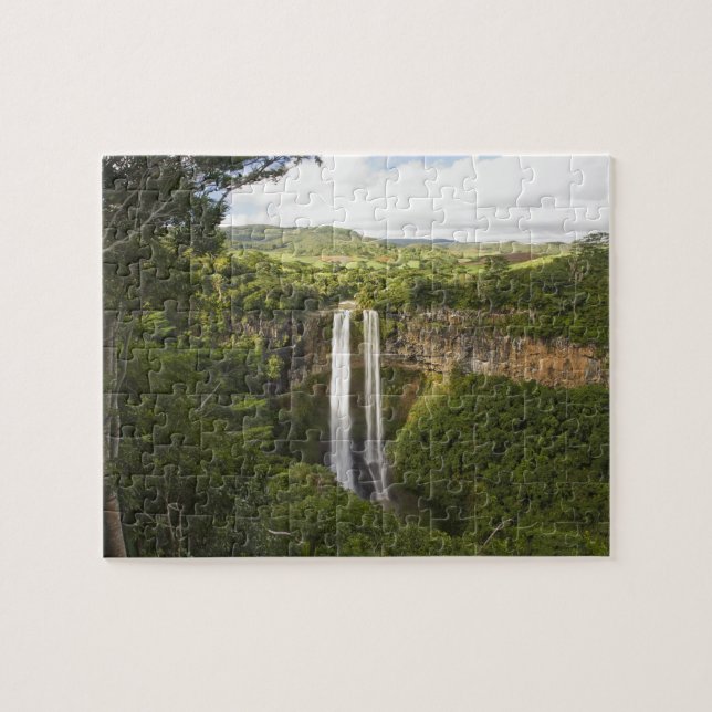 Quebra-cabeça Cachoeira de Chamarel-mais alta da Maurícia, mais  (Horizontal)