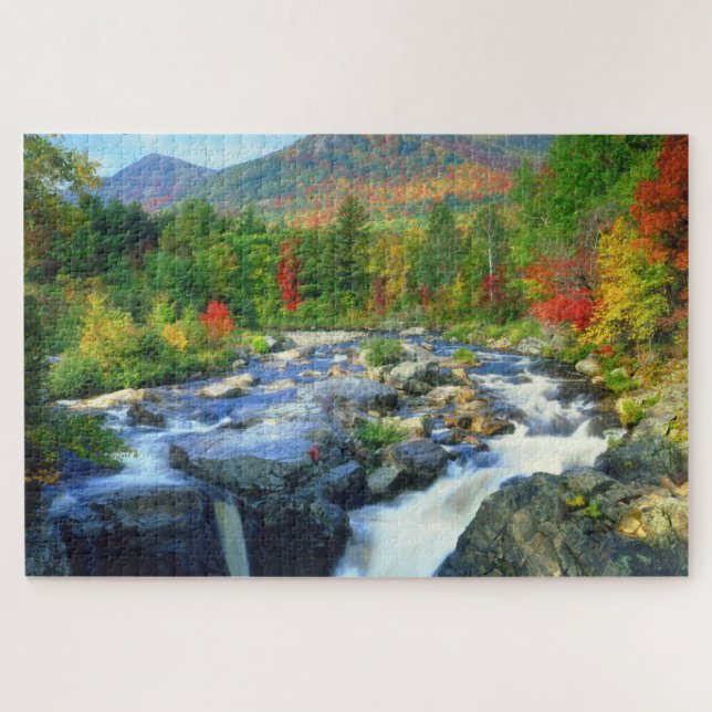 Quebra-cabeça Cachoeira Flume | Montanhas Adirondack (Horizontal)