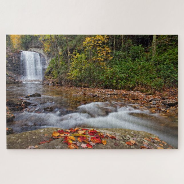 Quebra-cabeça Cachoeira Looking Glass Pisgah National Forest (Horizontal)