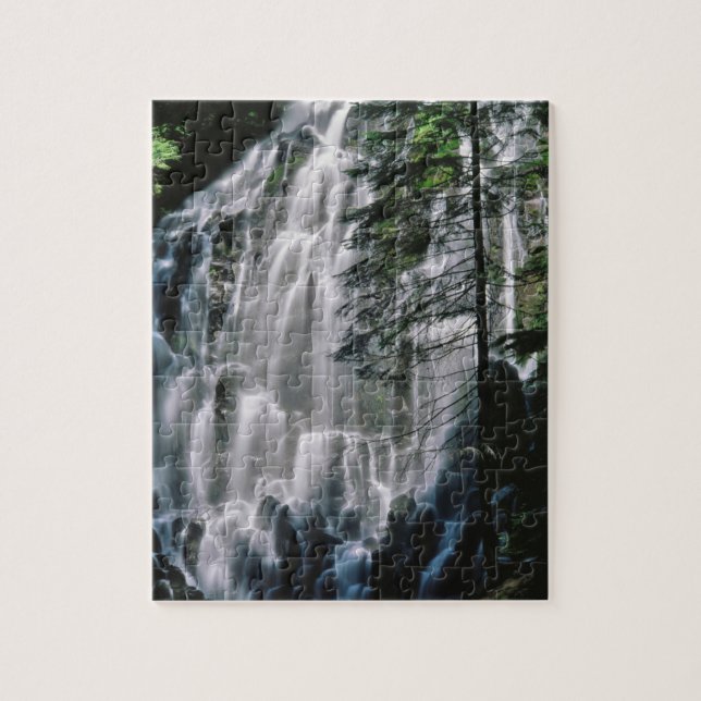 Quebra-cabeça Cachoeira na floresta, Oregon (Vertical)