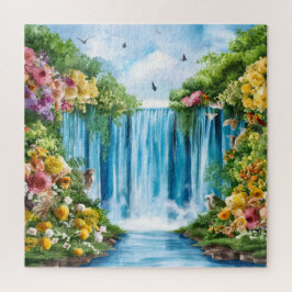 Quebra-cabeça Cachoeira pintada à aquarela