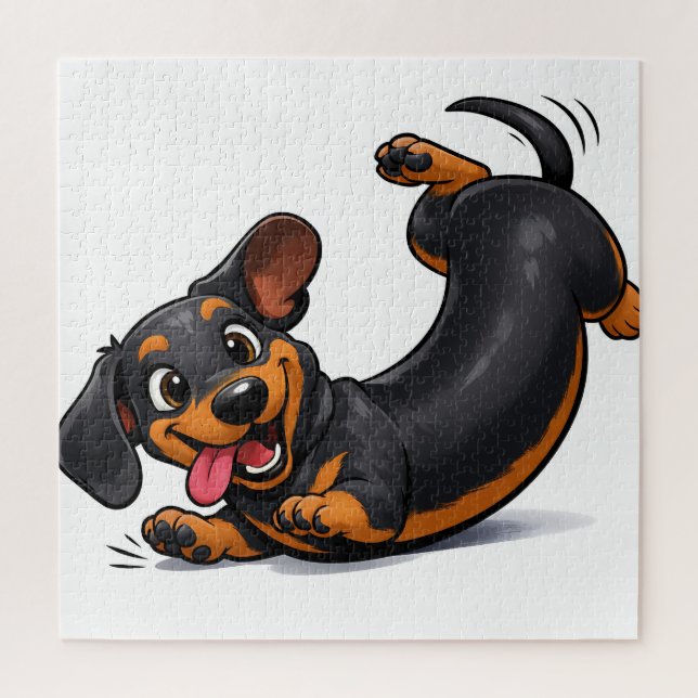 Quebra-cabeça Cachorrinho brincalhão Dachshund  (Vertical)