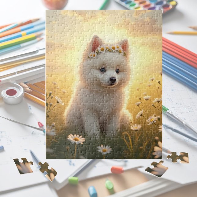 Quebra-cabeça Cachorrinho Spitz branco e adorável (Criador carregado)