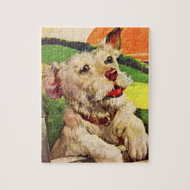 Quebra-cabeça Cachorro adorável dos anos 40 (Vertical)