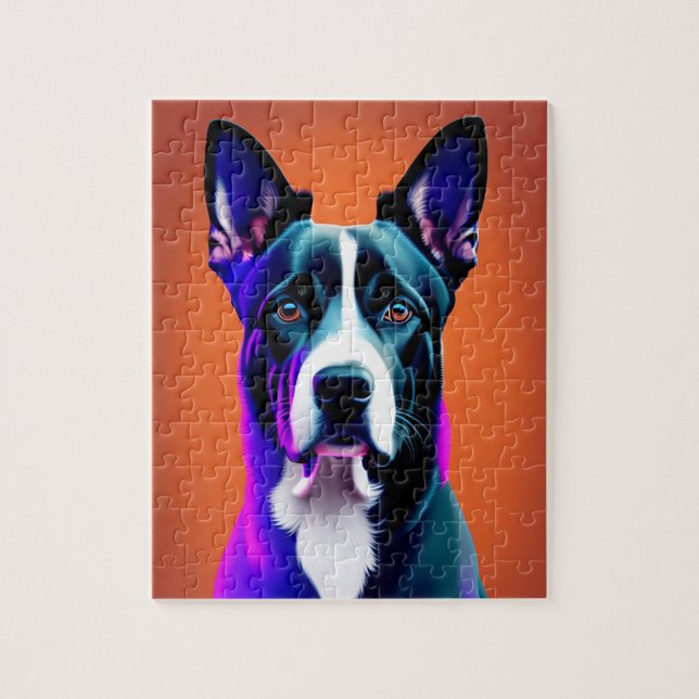 Quebra-cabeça Cachorro azul (Vertical)