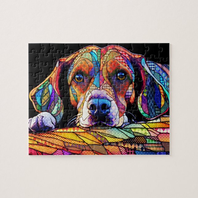 Quebra-cabeça Cachorro Beagle Multicolor 178 (Horizontal)