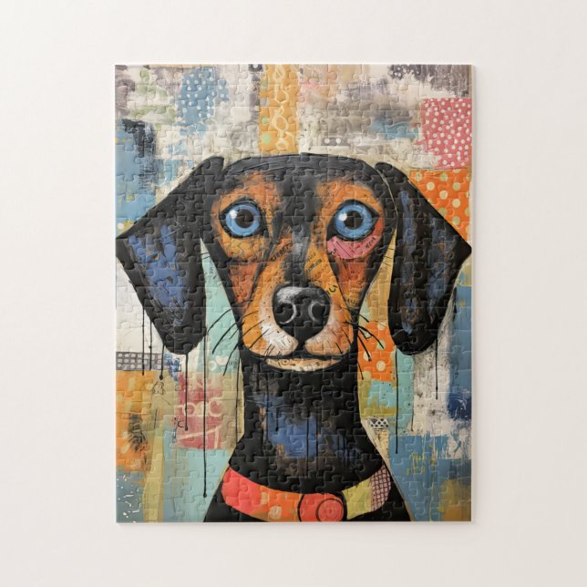 Quebra-cabeça Cachorro Bonito Cachorro Engraçado Animal Pet Mídi (Vertical)