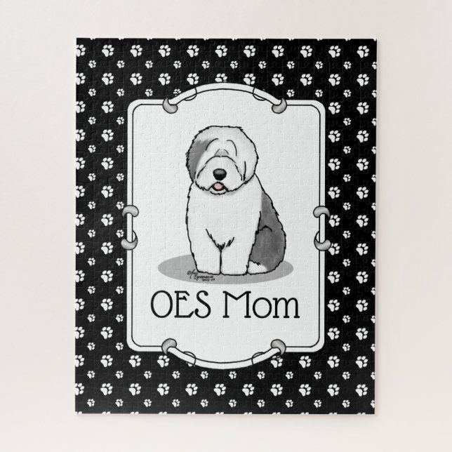 Quebra-cabeça Cachorro Bonito OES Mãe Velha Cachorro Inglês Mãe  (Vertical)