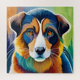 Quebra-cabeça Cachorro colorido se fecha