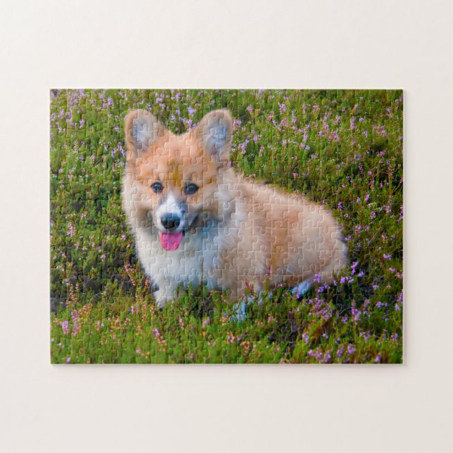 Quebra-cabeça Cachorro Corgi. (Horizontal)