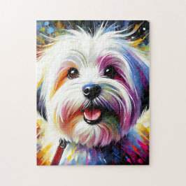 Quebra-cabeça Cachorro Coton De Tulear Retrato Impressão Artísti
