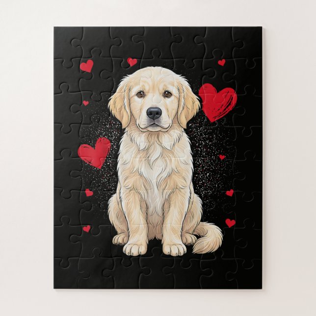 Quebra-cabeça Cachorro Cute English Cream Golden Retriever (Vertical)