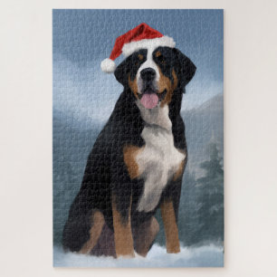 Quebra-cabeça Cachorro da Grande Suíça no Natal da Neve