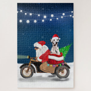 Quebra-cabeça Cachorro Dalmático Papai Noel