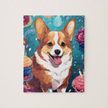 Cachorro de Corgi Feliz de Aniversário