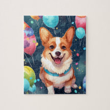 Cachorro de Corgi Feliz de Aniversário