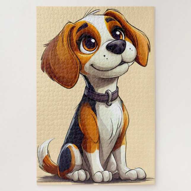 Quebra-cabeça Cachorro de desenho animado fofo melhor presente p (Vertical)