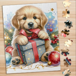 Quebra-cabeça Cachorro de Ouro Cachorro Cachorro de Natal