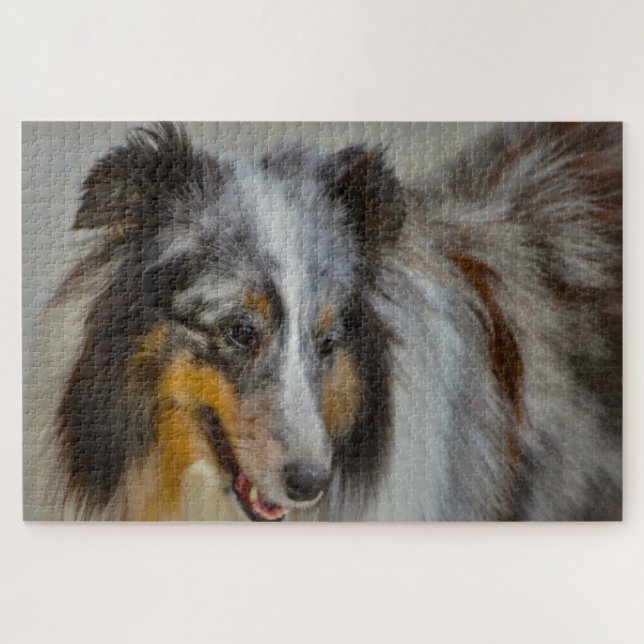 Quebra-cabeça Cachorro de Pastoreio de Shetland Puzzle. (Horizontal)