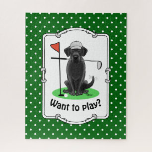 Quebra-cabeça Cachorro do Golf Black Labrador Retriever - Bonito