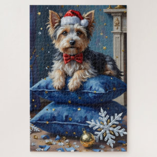 Quebra-cabeça Cachorro Elegante Biewer Terrier Veludo Natal