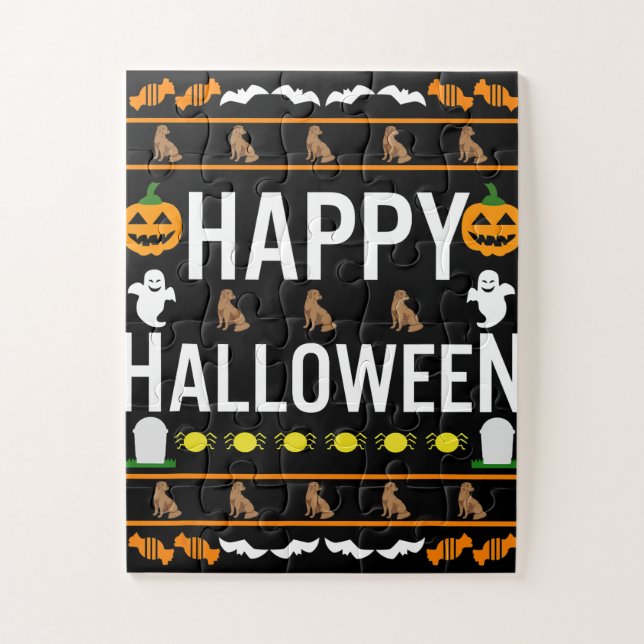 Quebra-cabeça Cachorro | Feliz Chocolate de Halloween Labrador (Vertical)