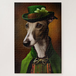 Quebra-cabeça Cachorro Greyhound na Rua. Vestido do dia de Patri