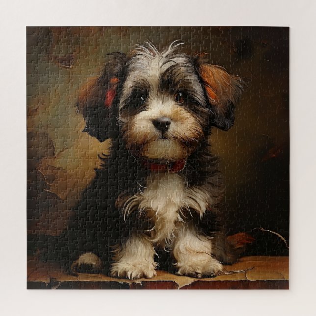 Quebra-cabeça Cachorro Havanês Puppy Realism Square Retrait (Vertical)